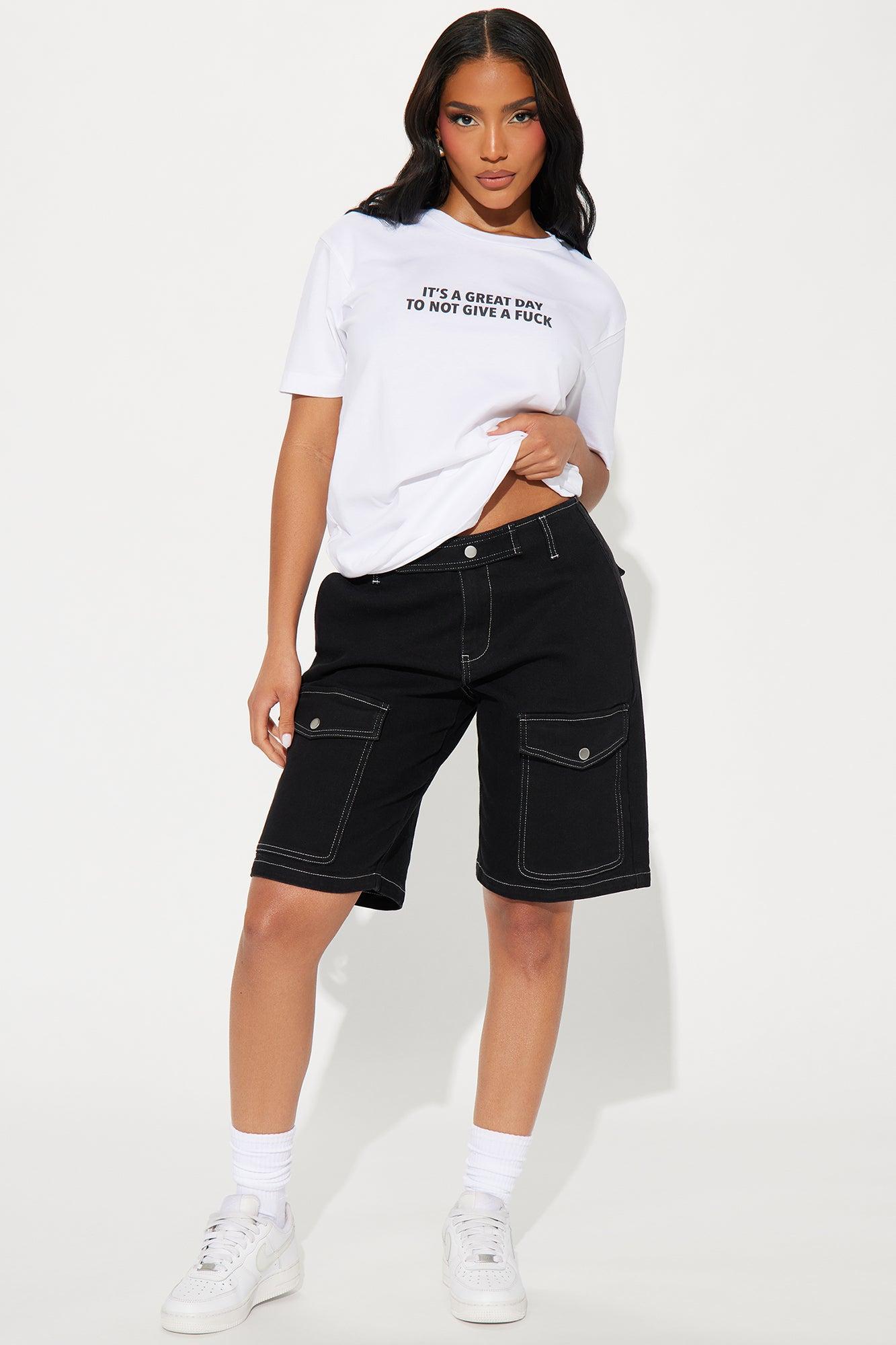 It's A Great Day Fitted Tee - White Product Image