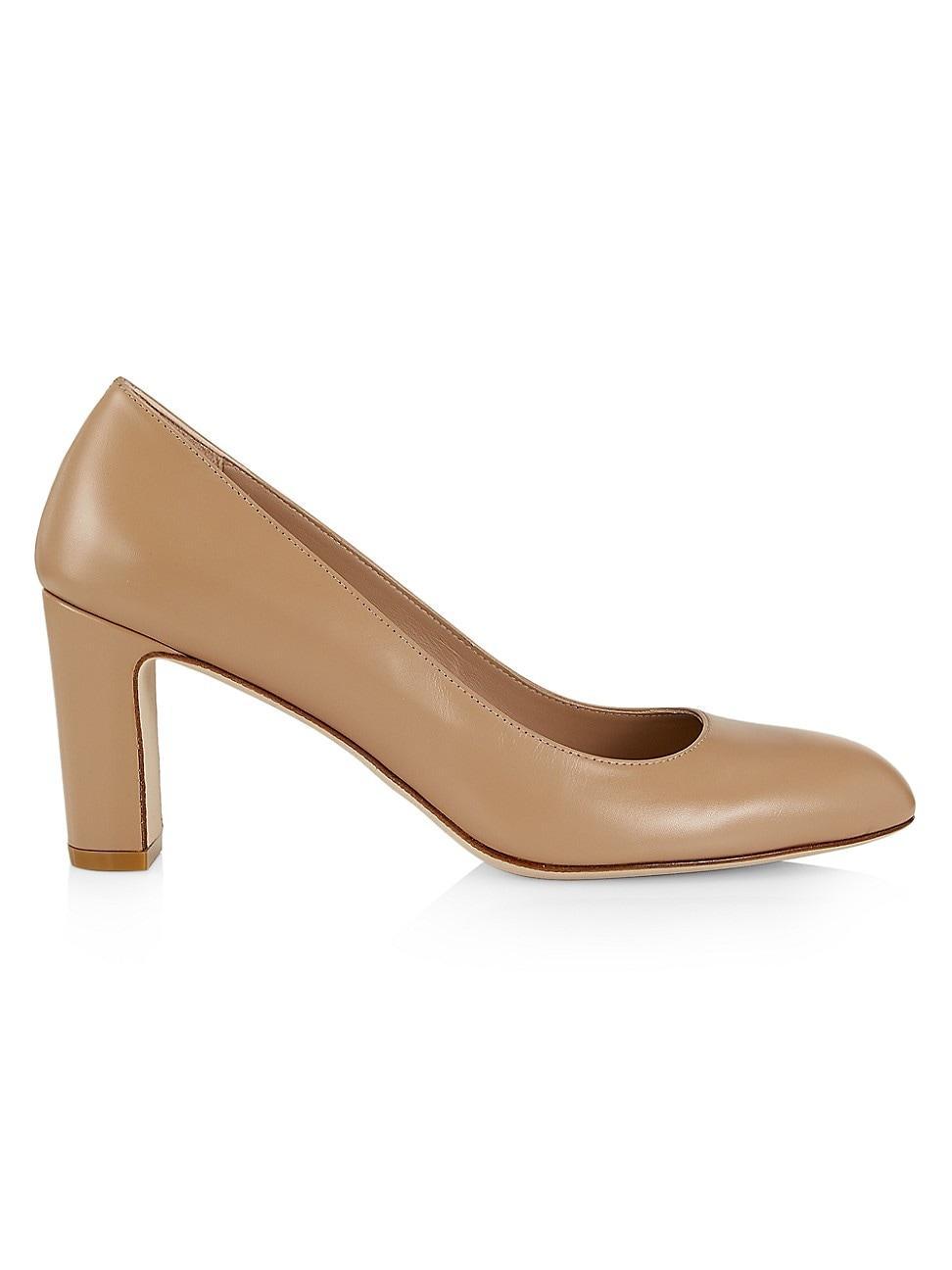 Stuart Weitzman Womens Vida 75 Almond Toe Block Heel Pumps Product Image