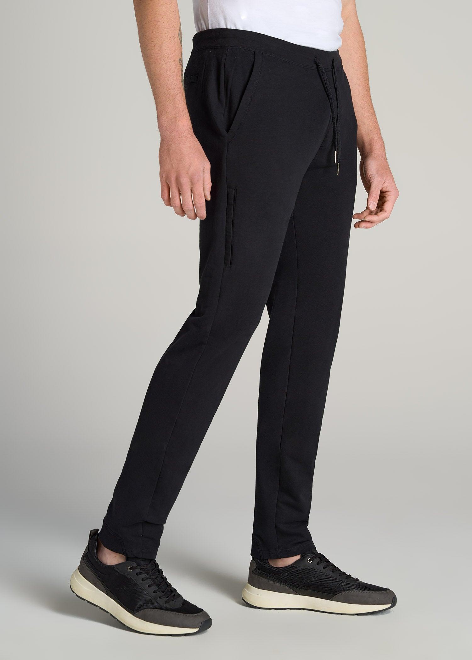 Microsanded French Terry Sweatpants for Tall Men in Black Product Image