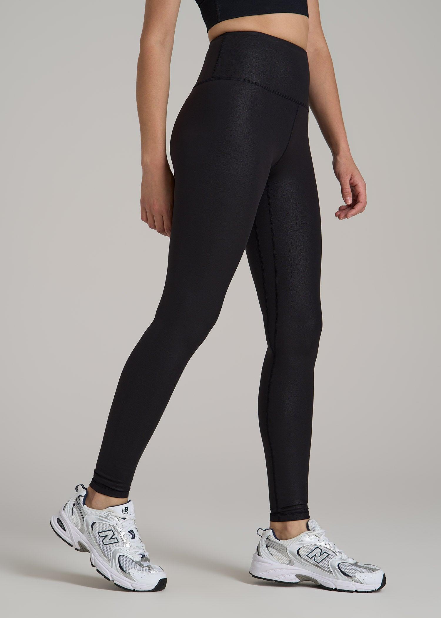 Balance High-Rise Leggings for Tall Women in Black Shine Product Image