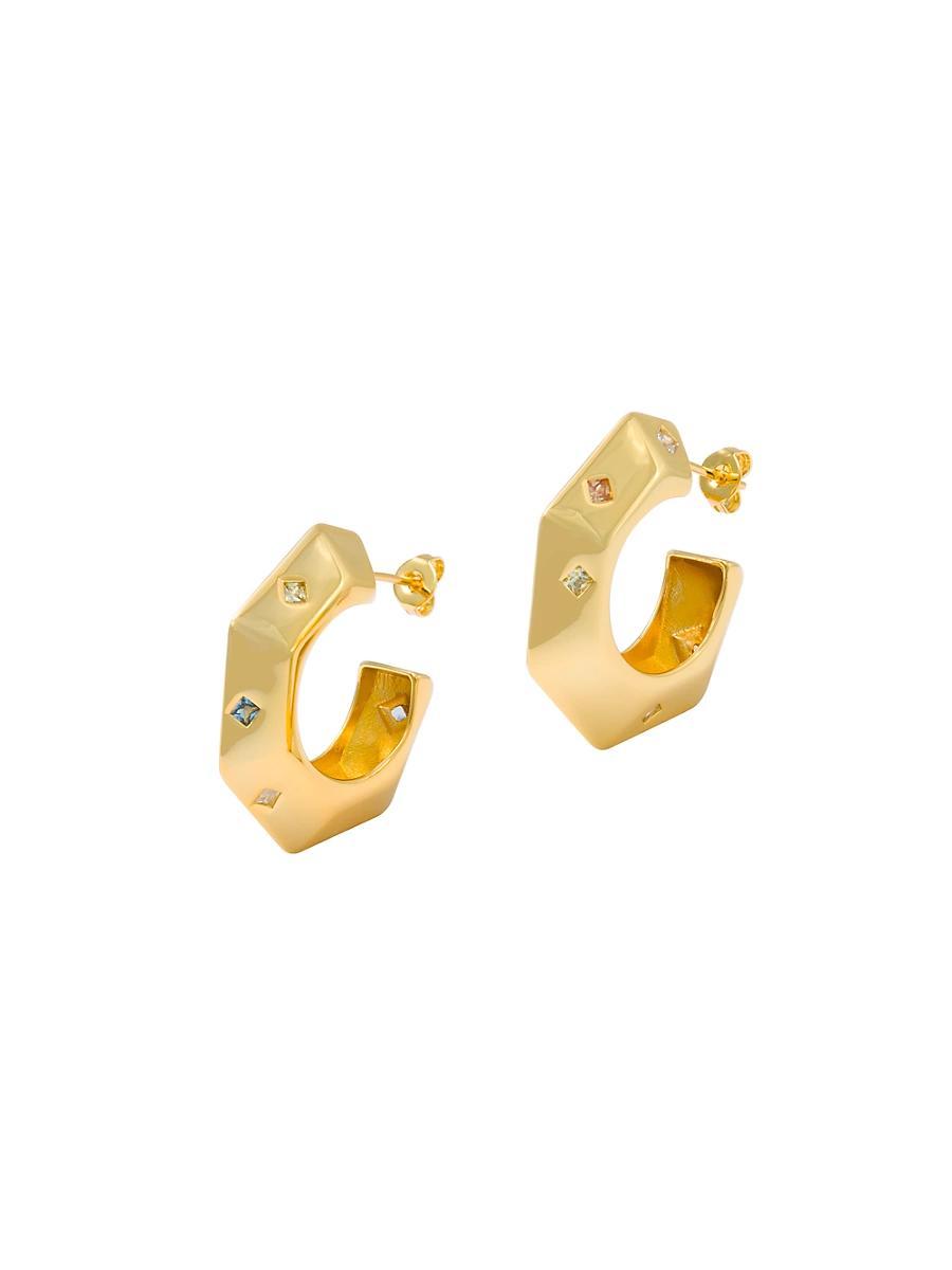 Womens Via Savona 18K Gold-Plated Cubic Zirconia 39 Earrings Product Image