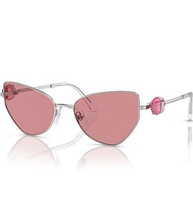 Full-Cut Crystal Metal Cat-Eye Sunglasses Product Image