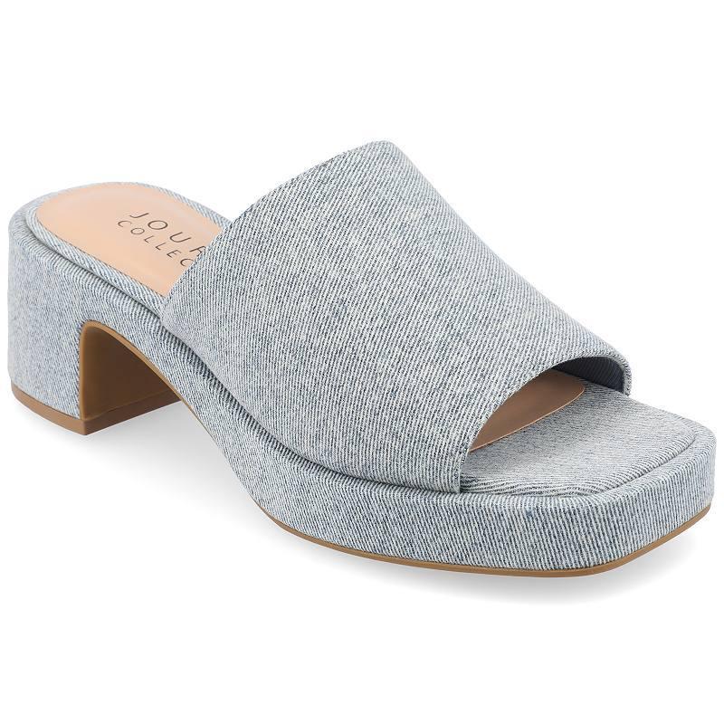 Journee Bessa Women's Tru Comfort Foam Slip On Platform Sandals, Size: 11, Light Blue Product Image