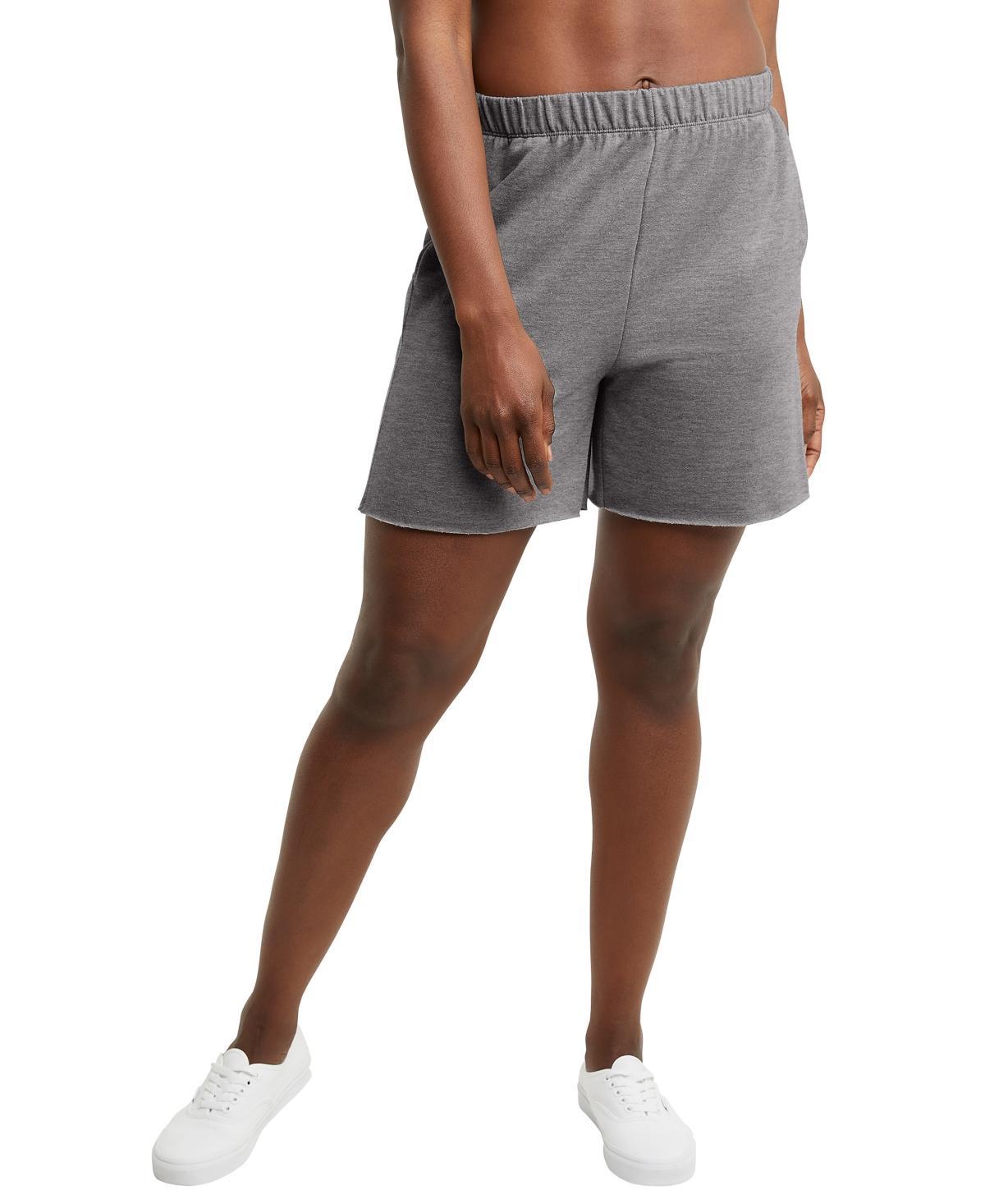 Hanes Originals Womens French Terry Shorts, 5 Concrete Heather 2XL Product Image