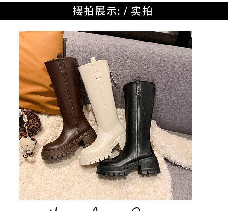 Platform Plain Tall Boots Product Image