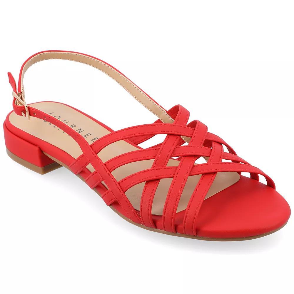 Journee Cassandra Womens Tru Comfort Foam Faux Leather Woven Sandals Product Image