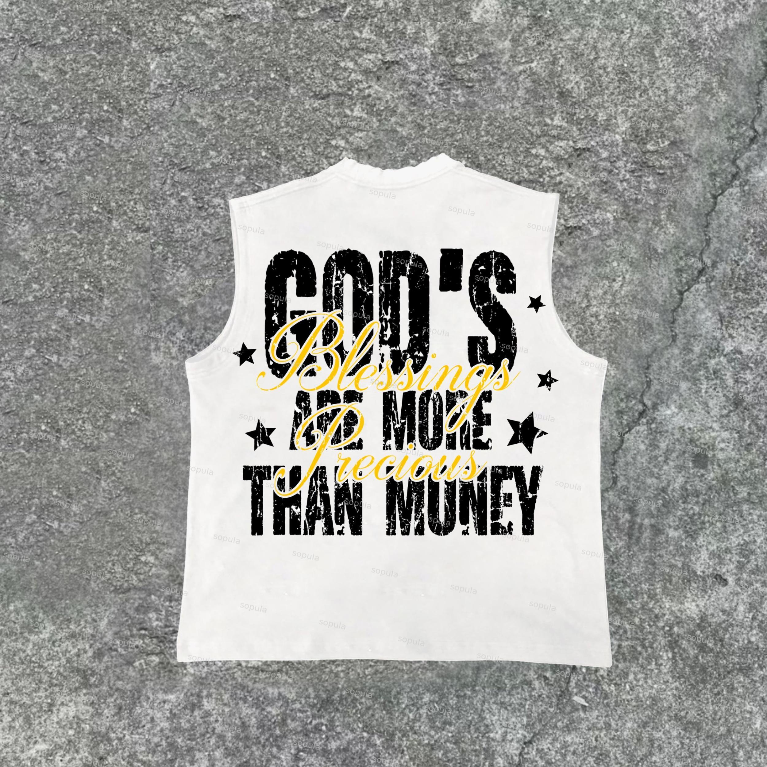 Sopula Men's Our Lady Of Money Print Cotton Sleeveless Tank Top Product Image