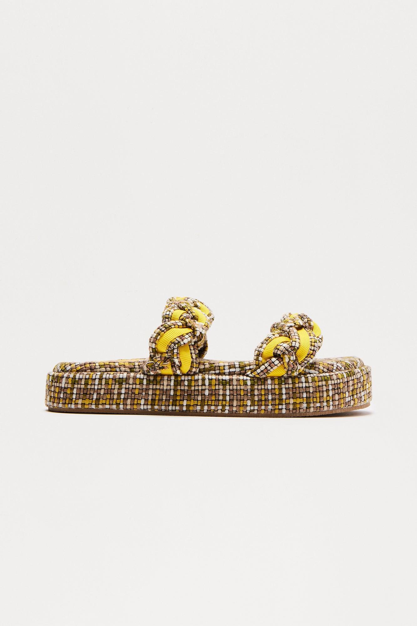 Farlow Braided Strap Slides - Green/combo Product Image