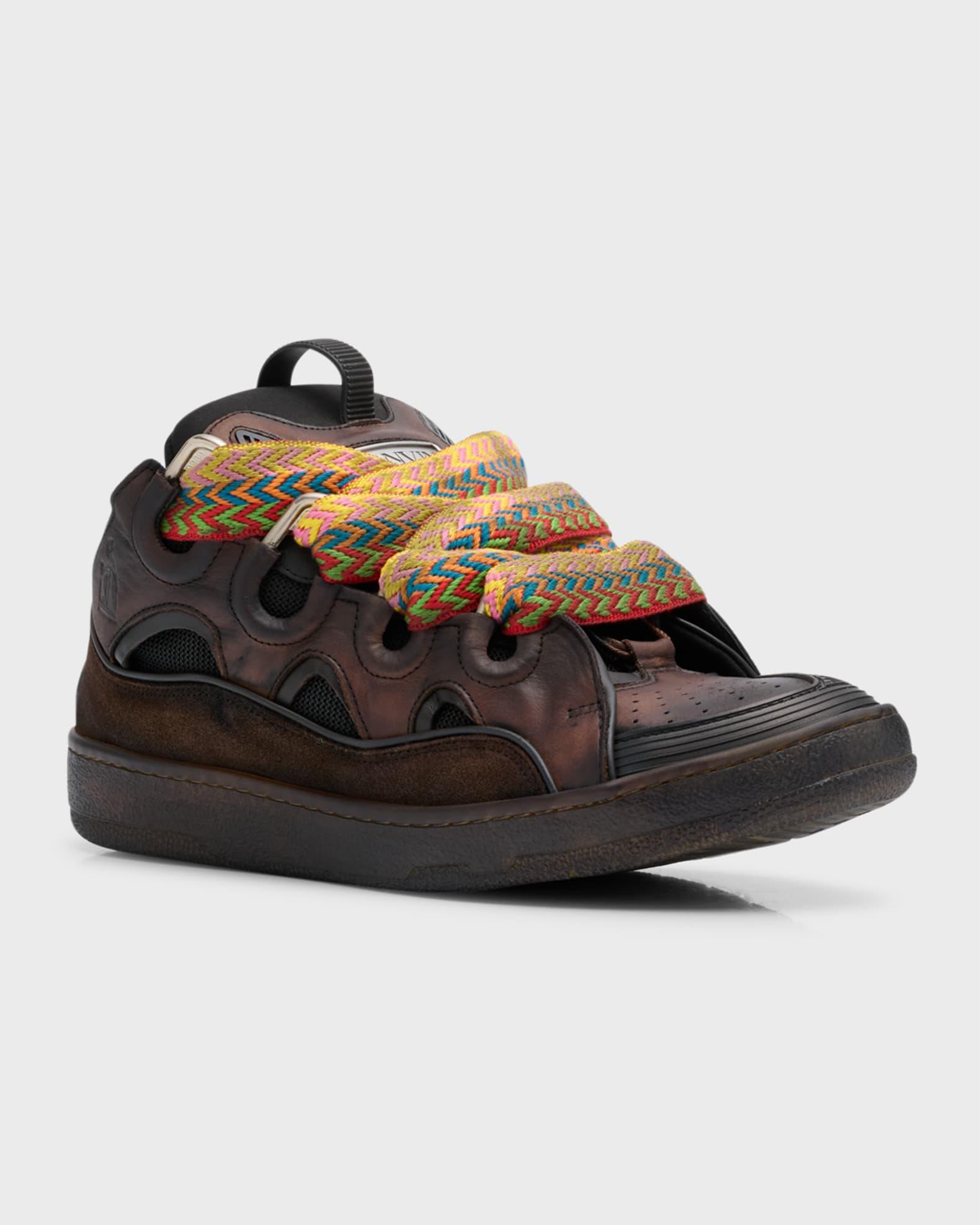 Men's Curb Leather Low-Top Sneakers Product Image