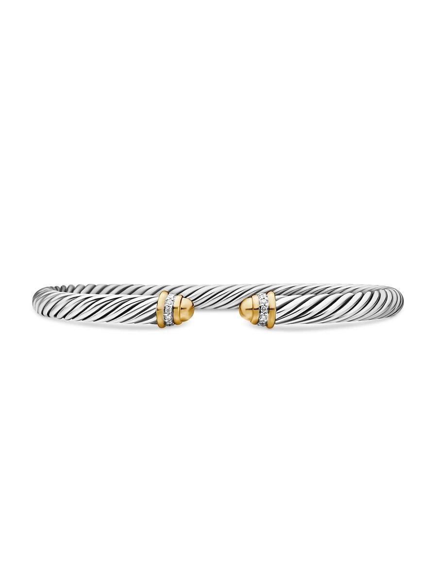 David Yurman Cable Classics Bracelet with Gold Domes & Diamonds Product Image