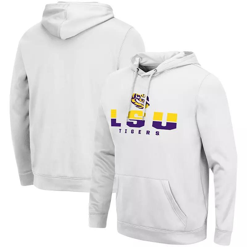 Men's Colosseum White LSU Tigers Lantern Pullover Hoodie, Size: 2XL Product Image