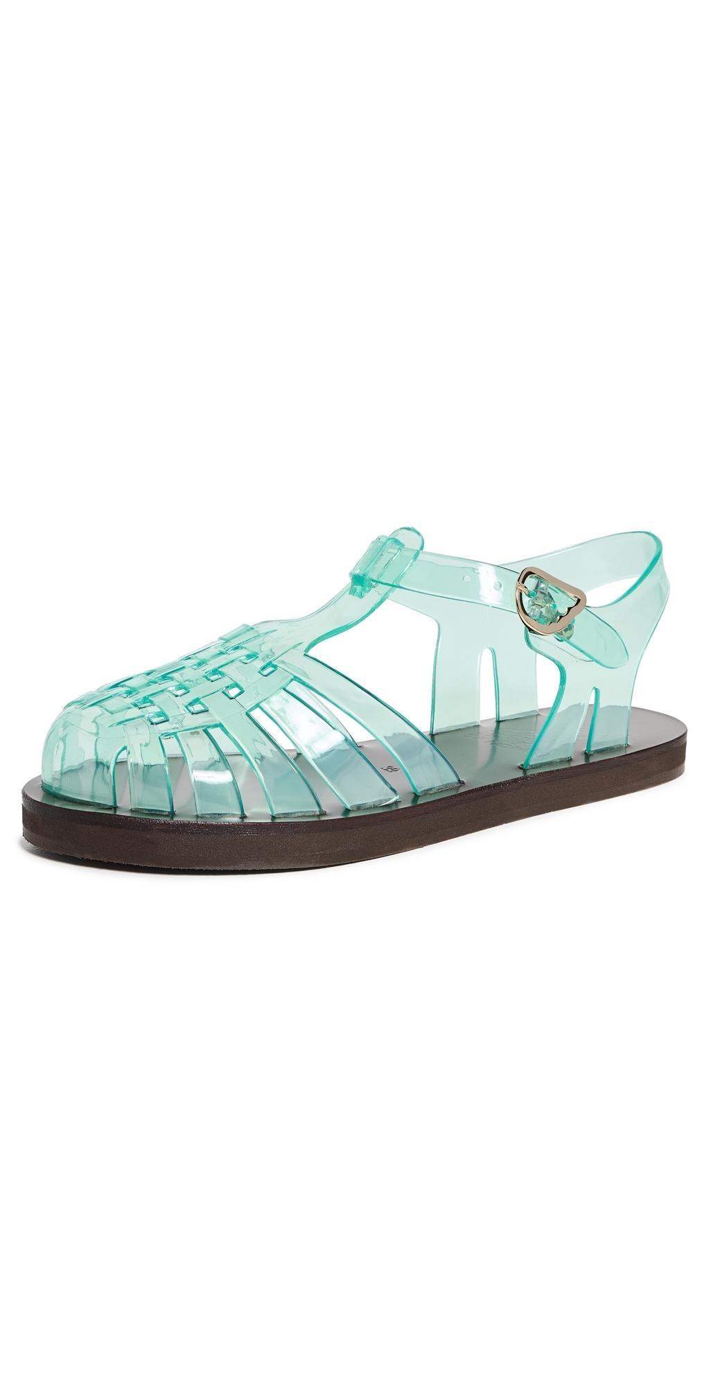 ANCIENT GREEK SANDALS Homeria Jelly Sandals Clear Aqua In Sky Blue Product Image