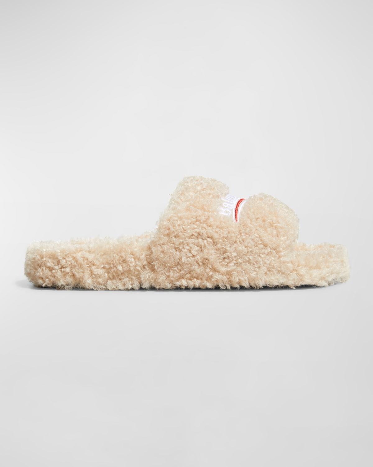 Womens Furry Slide Sandals Product Image