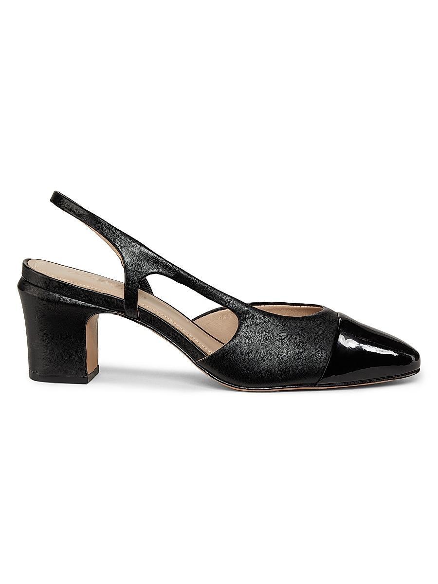 Womens Metallic Cap-Toe Slingback Pumps Product Image