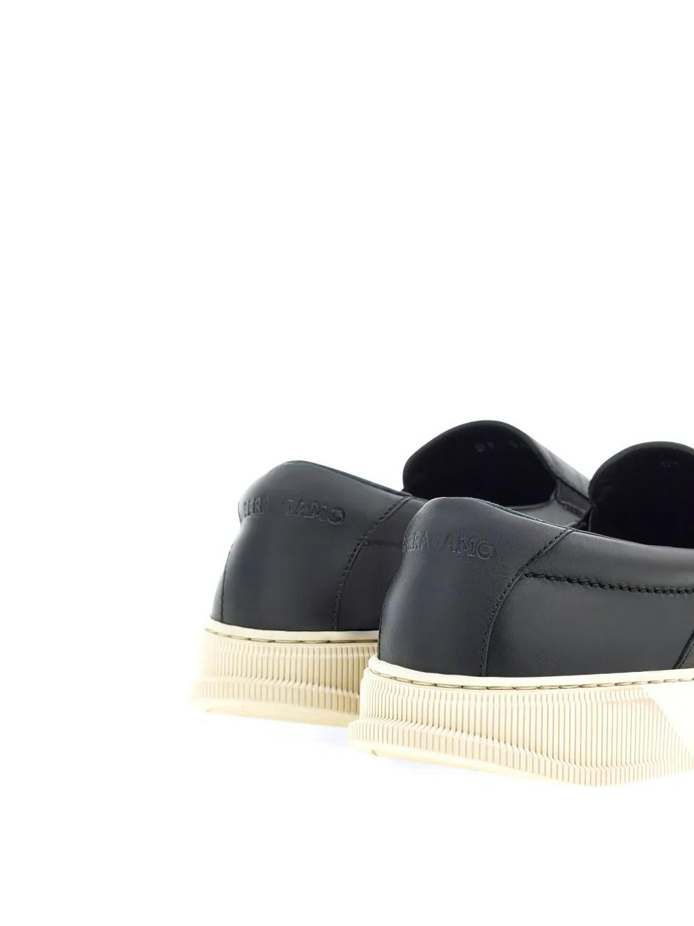 Gancini-plaque leather sneakers  Product Image