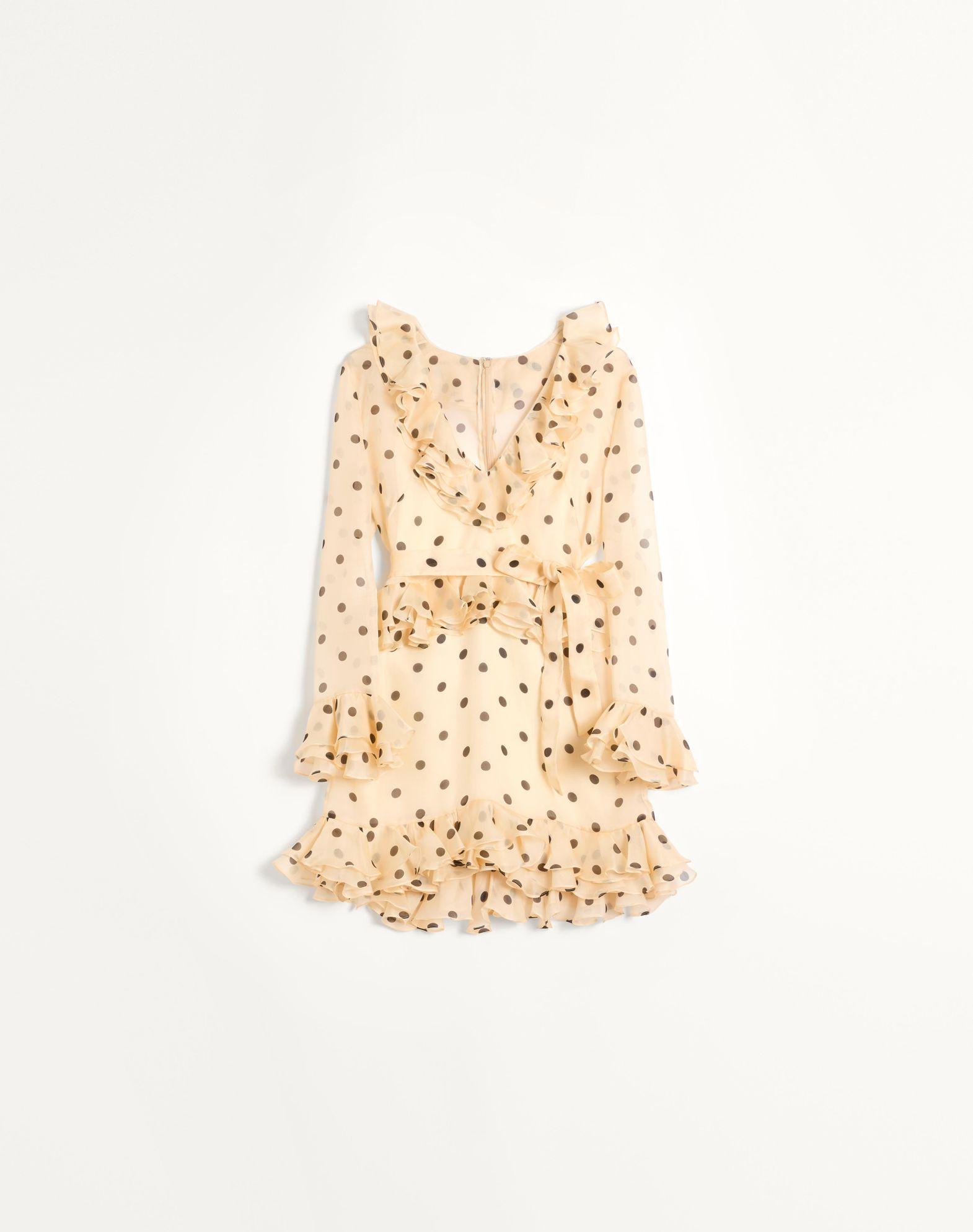 Short Dress In Organza With Polka Dot Print  Product Image