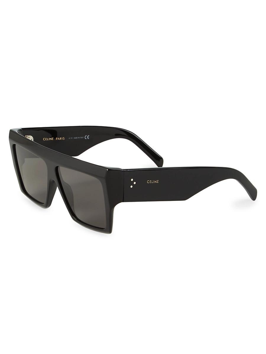 Mens Chunky Rectangle Solid Acetate Sunglasses Product Image