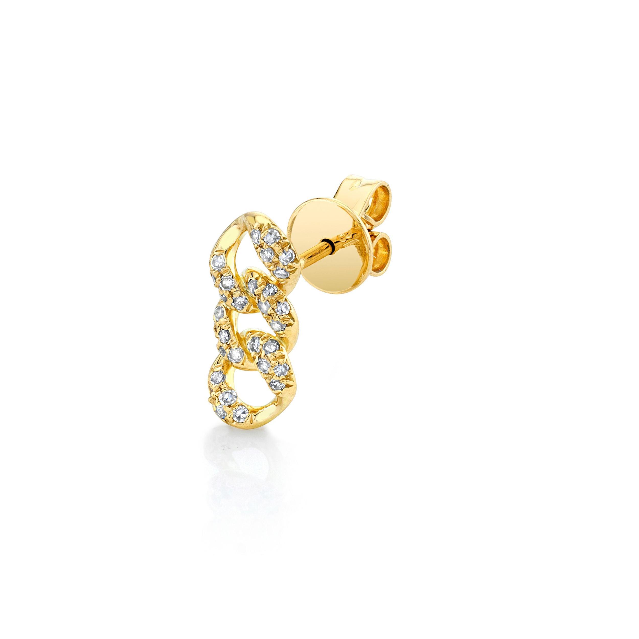 SINGLE DIAMOND PAVE LINK STUD Product Image