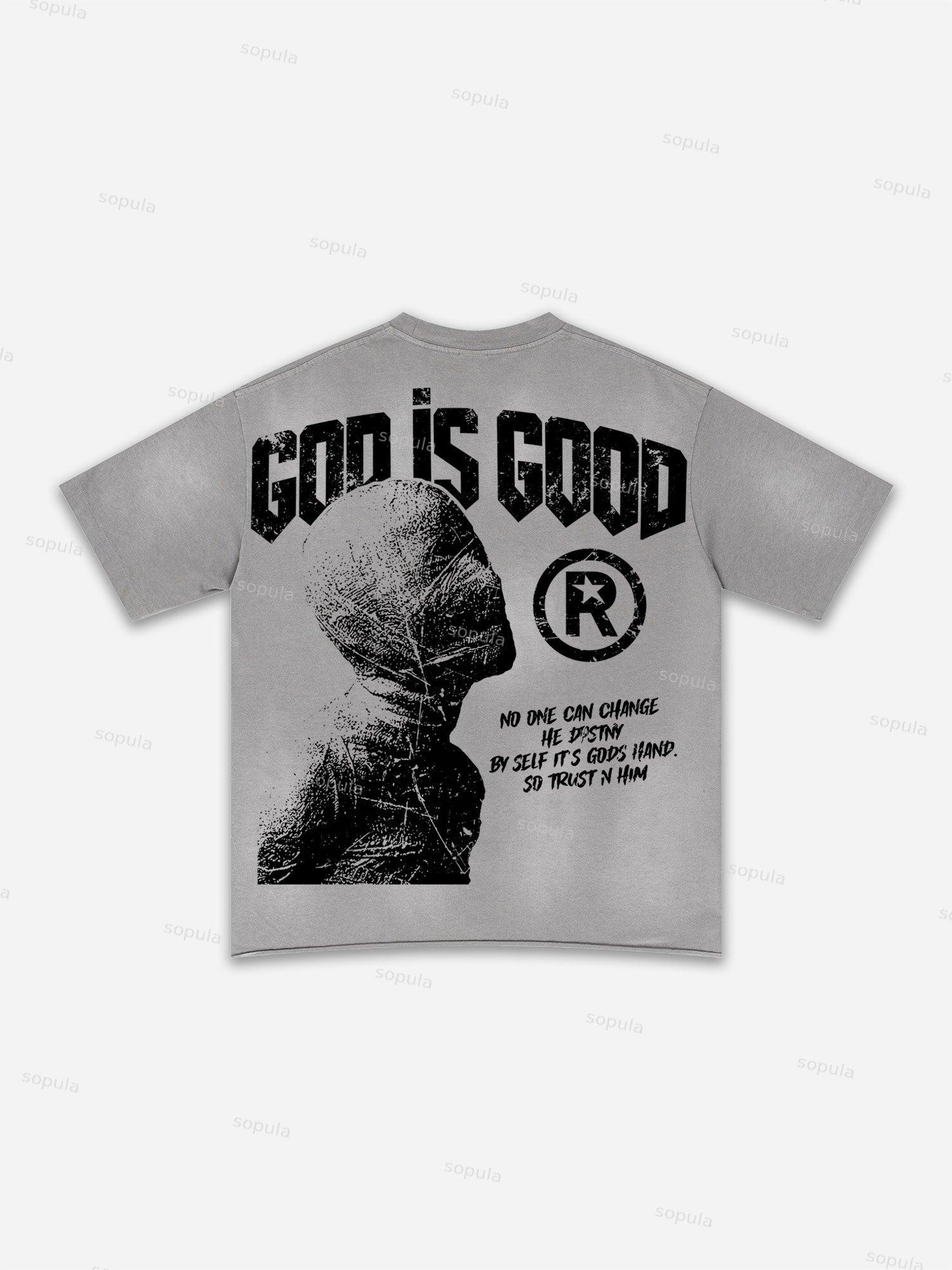 Lips Graphic Print Washed T-shirt Product Image