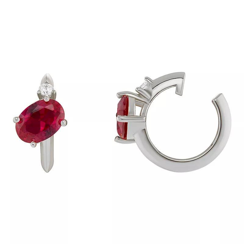 PRIMROSE Sterling Silver Cubic Zirconia Birthstone Ear Cuff, Women's, Silver Tone July Product Image