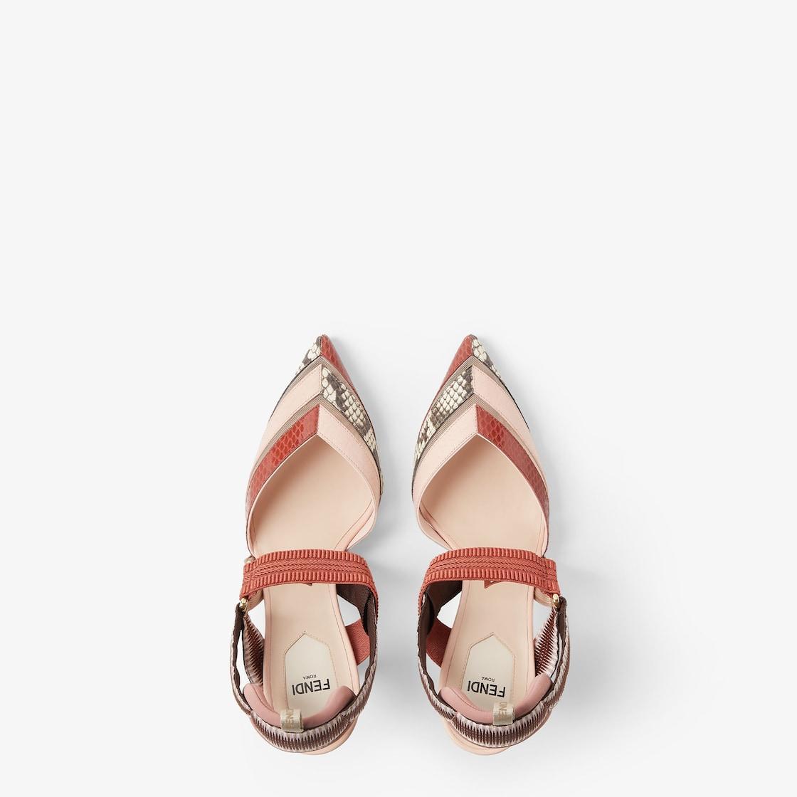 ColibrìHigh-heeled mesh and multicolor ayers leather slingbacks Product Image
