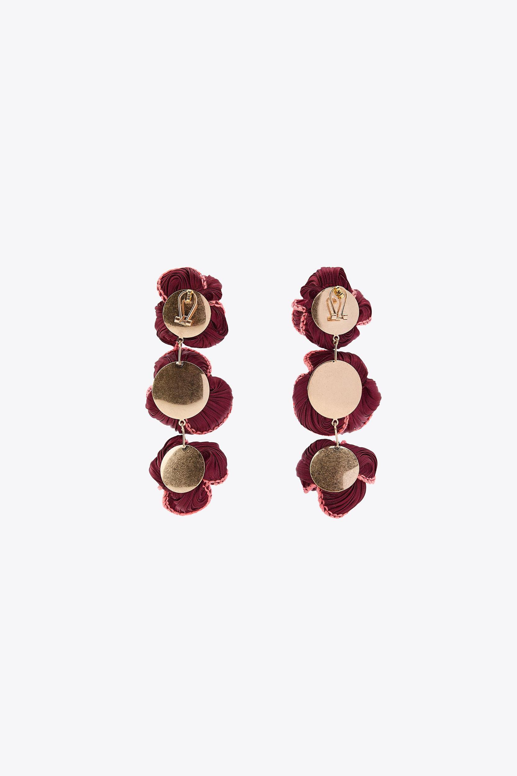 CONTRAST FLORAL FABRIC EARRINGS Product Image