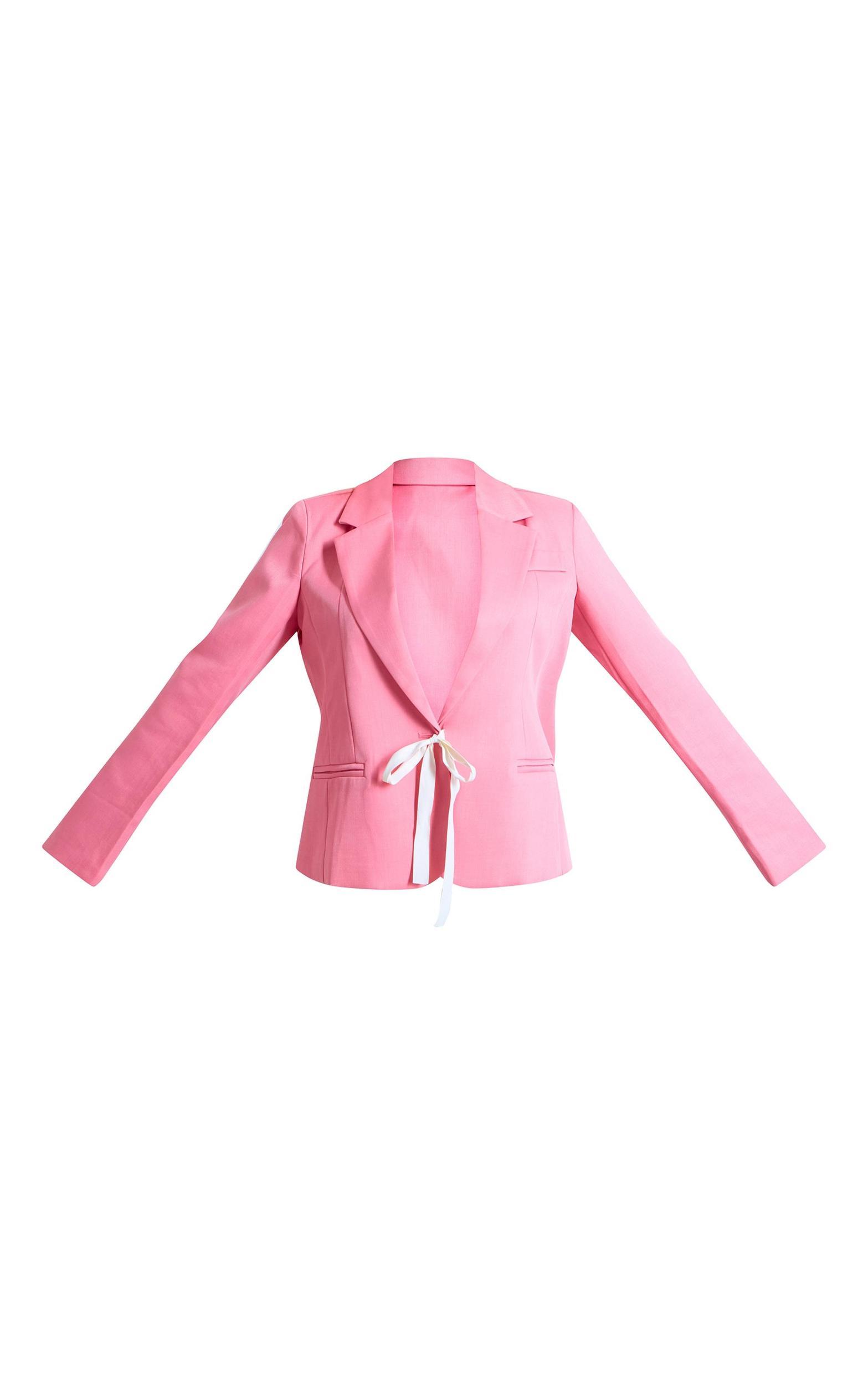 Pastel Pink Ribbon Detail Blazer Product Image