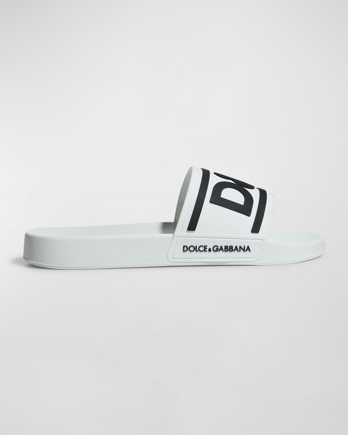 Dolce & Gabbana Mens Saint Barth Logo Slip On Pool Sandals Product Image