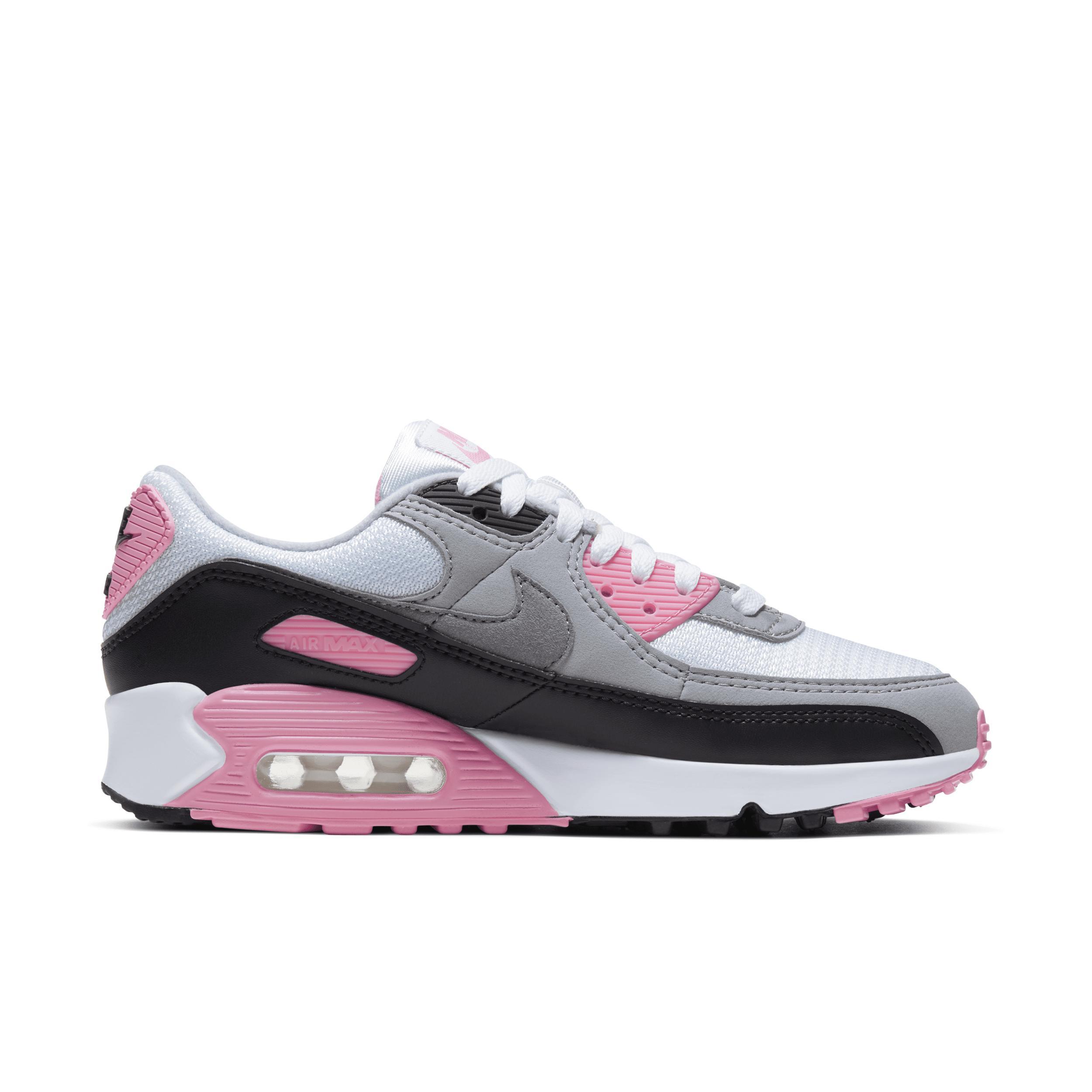 Nike Air Max 90 sneakers in gray and pink rose Product Image