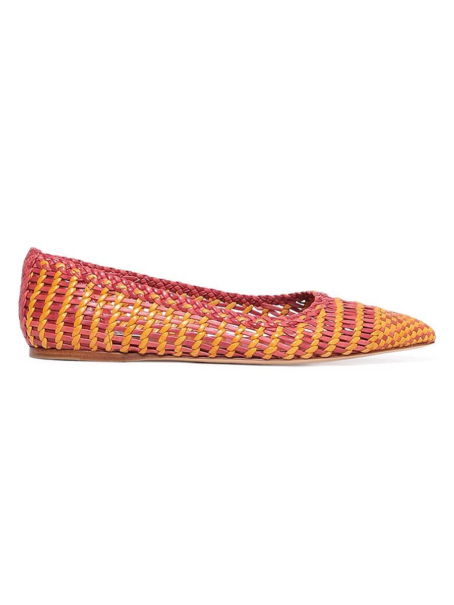Womens Perro Woven Leather Flats Product Image