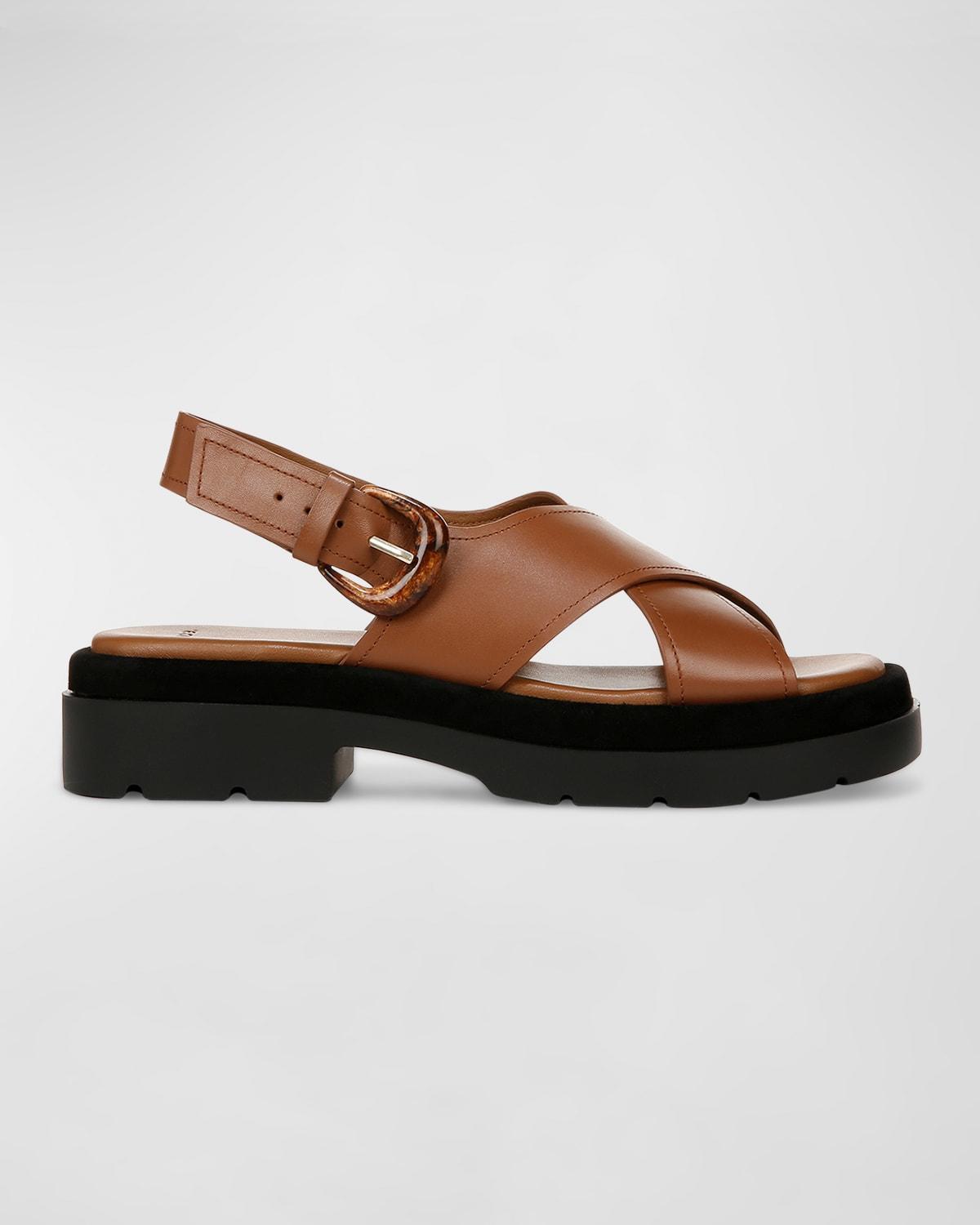 Vince Womens Helena Leather Flat Sandals Product Image