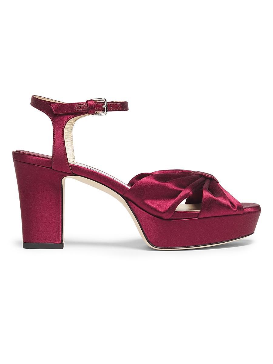 Womens Heloise 80MM Satin Platform Sandals Product Image