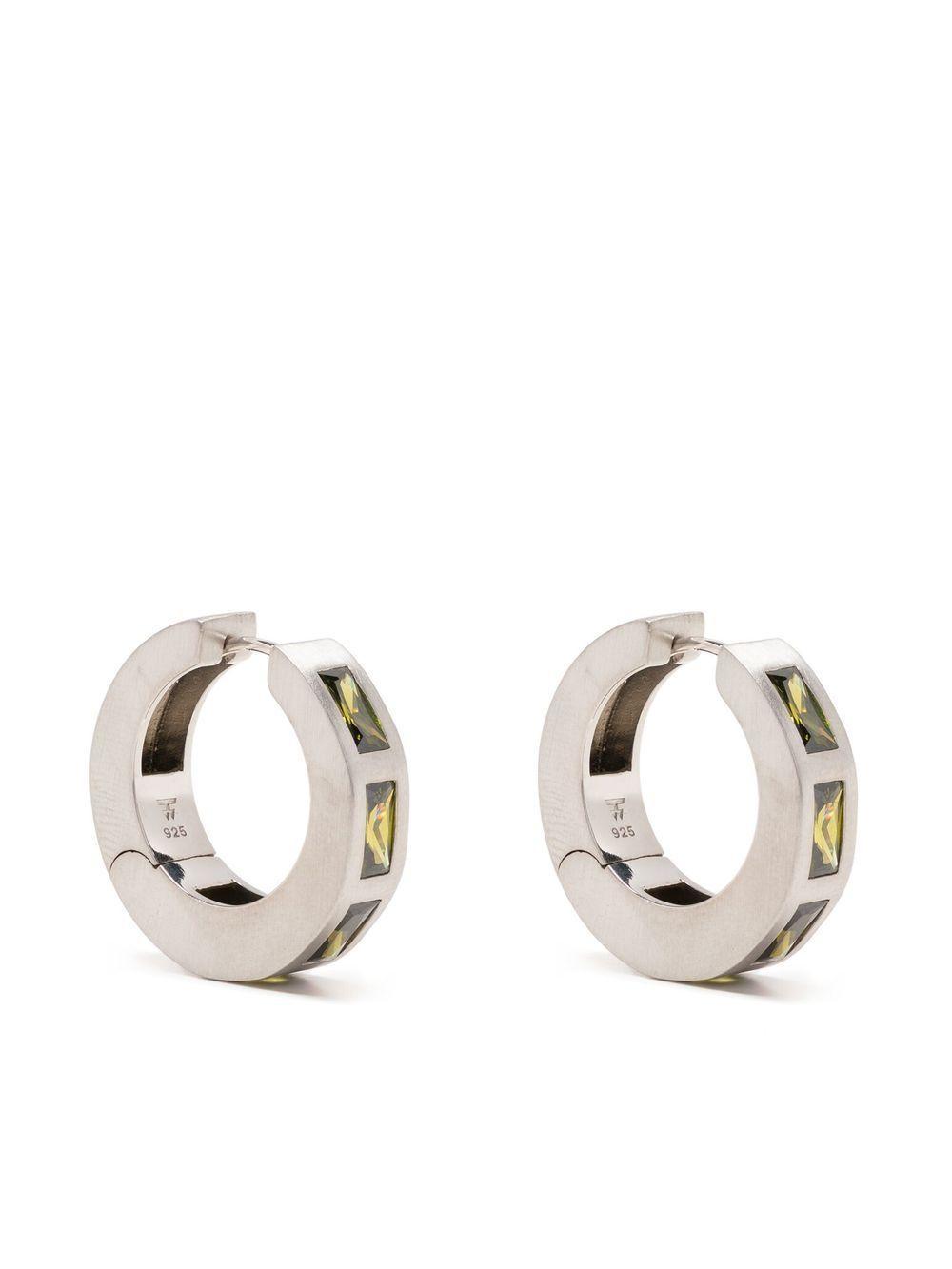 gemstone-detail hoop earrings Product Image