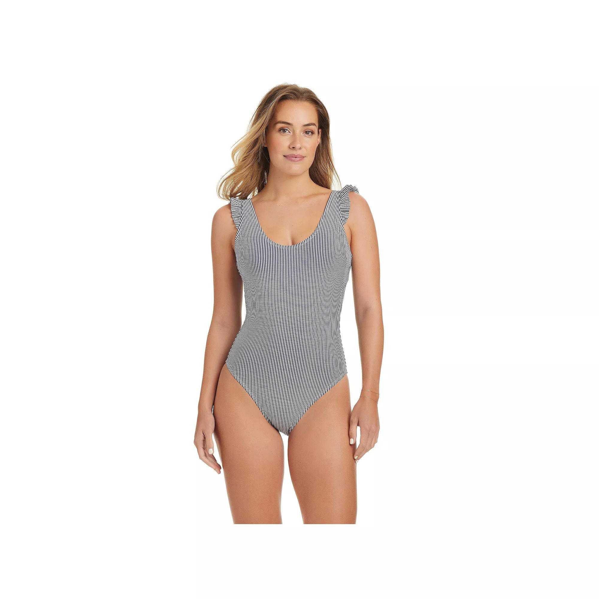 Women's Draper James Ruffle One-Piece Swimsuit, Size: XXL, Blue Product Image