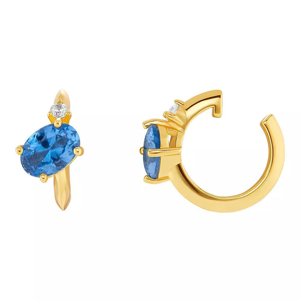 PRIMROSE Sterling Silver Cubic Zirconia Birthstone Ear Cuff, Women's, Gold Tone December Product Image