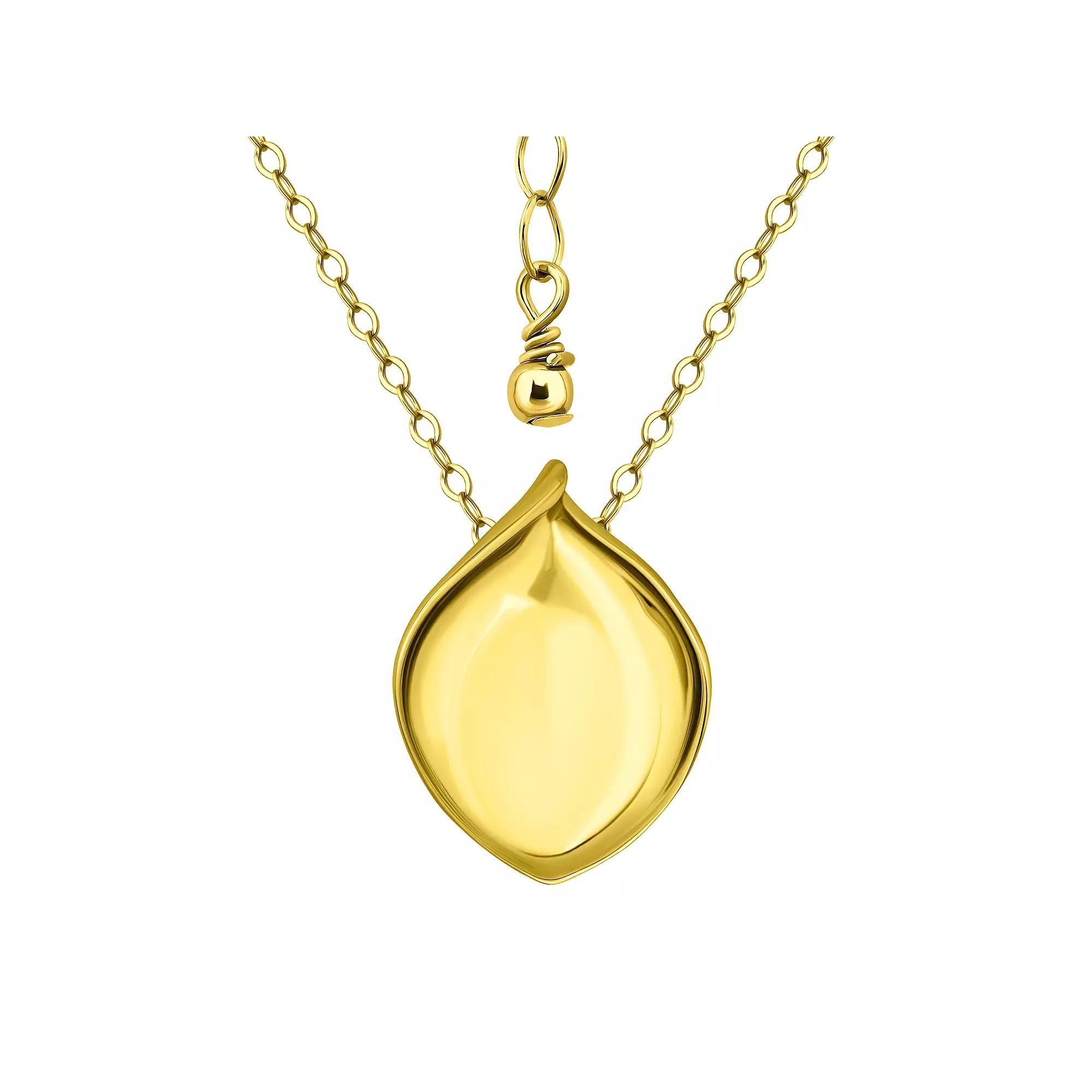 Aleure Precioso Polished Teardrop Slide Pendant Necklace, Women's, Size: 16-18" ADJ, Gold Tone Product Image
