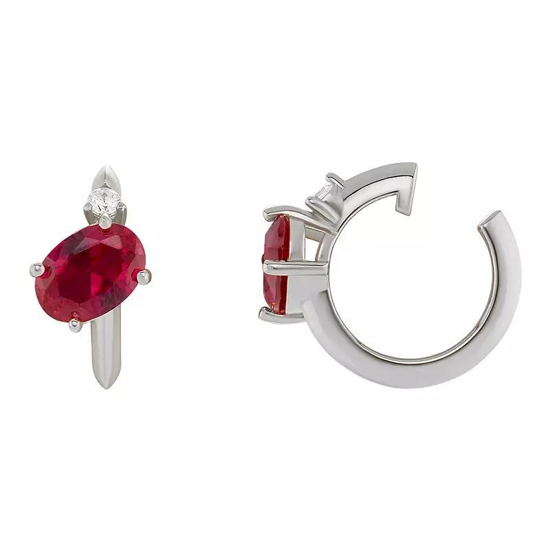 PRIMROSE Sterling Silver Cubic Zirconia Birthstone Ear Cuff, Women's, Silver Tone July Product Image