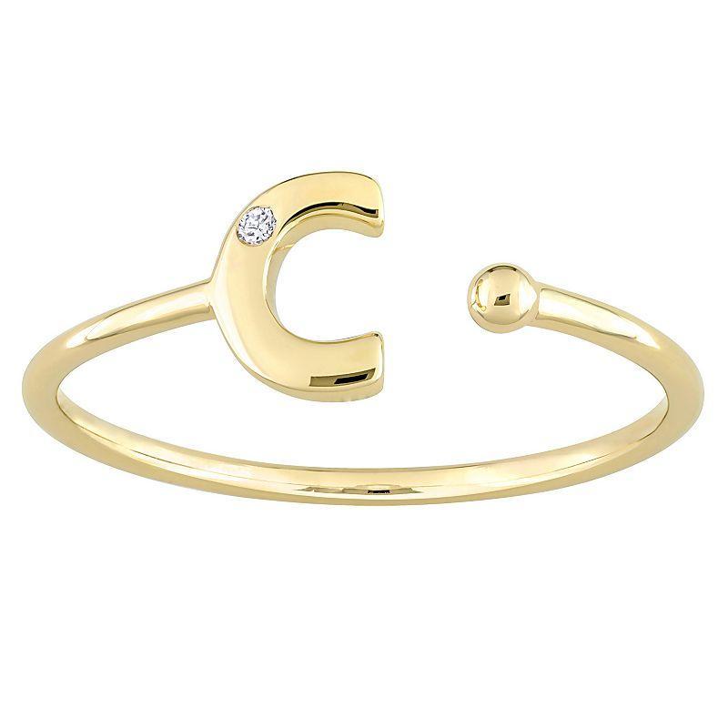 Stella Grace 10k Gold Diamond Accent Initial Open Ring, Women's, Size: 7 Product Image