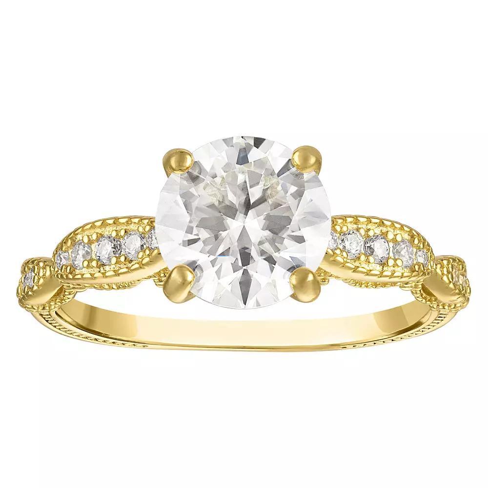 White Lotus 14k Gold Over Silver Lab-Created Moissanite Ring, Women's, Size: 6, Gold Tone Product Image