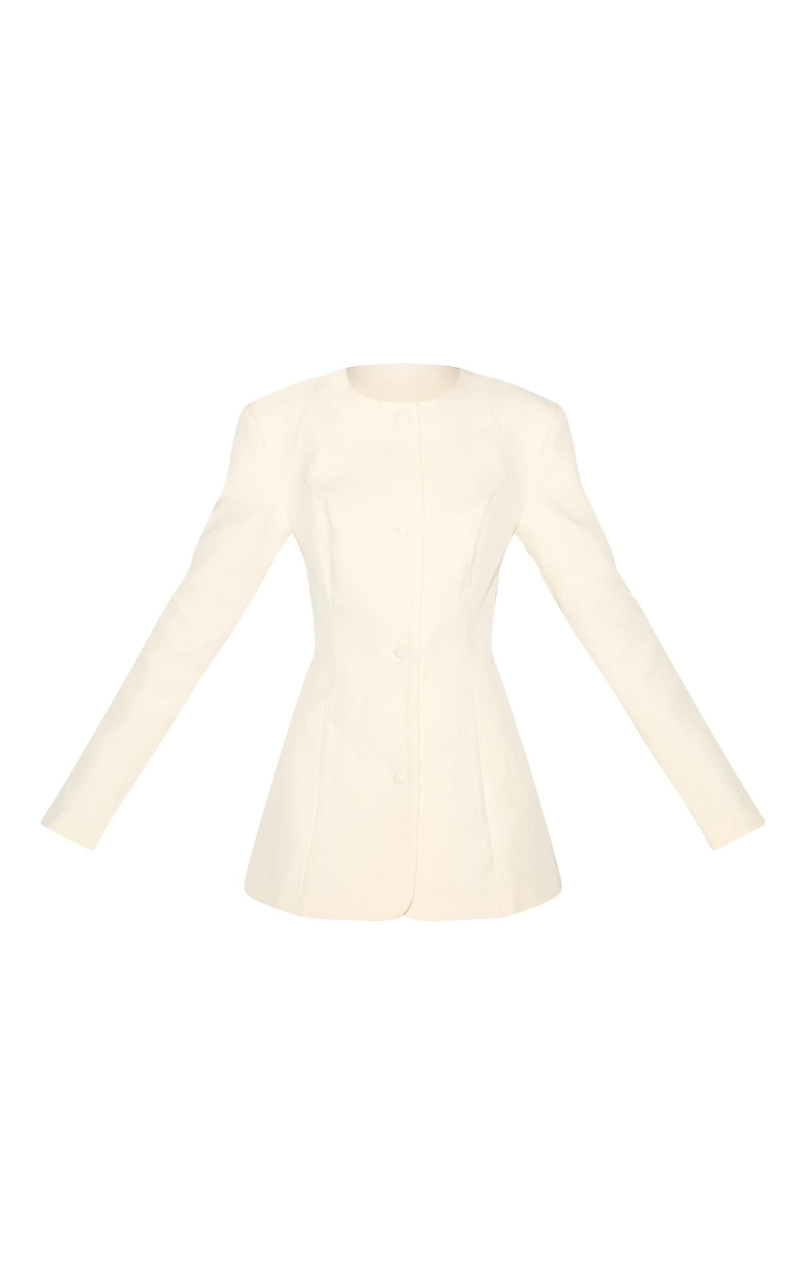Almond Tailored Fitted Blazer Product Image