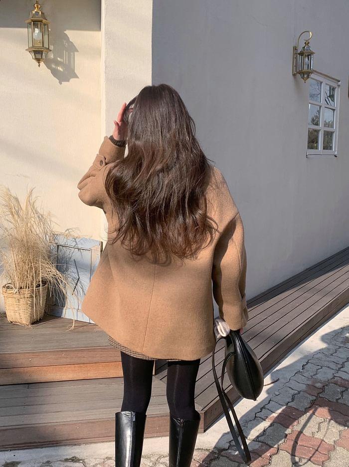Faux Shearling Button-Up Jacket Product Image