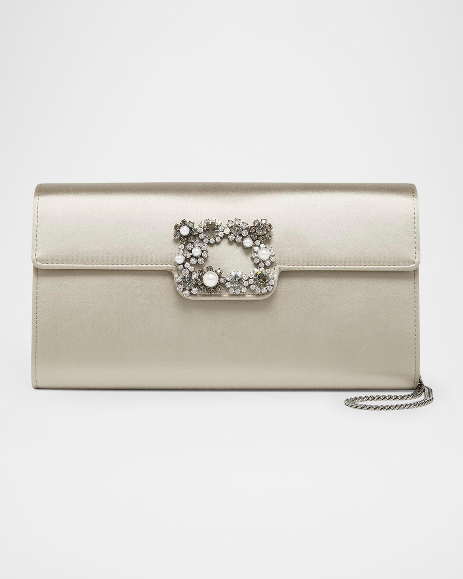 Flower Buckle Satin Envelope Flap Bag Product Image