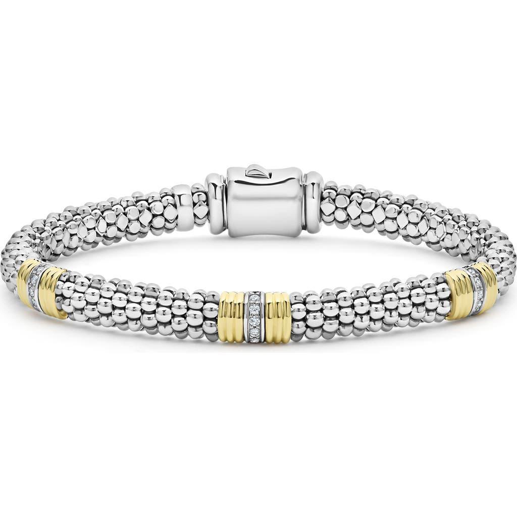 LAGOS Signature Caviar Diamond Station Bracelet In Two-tone Product Image