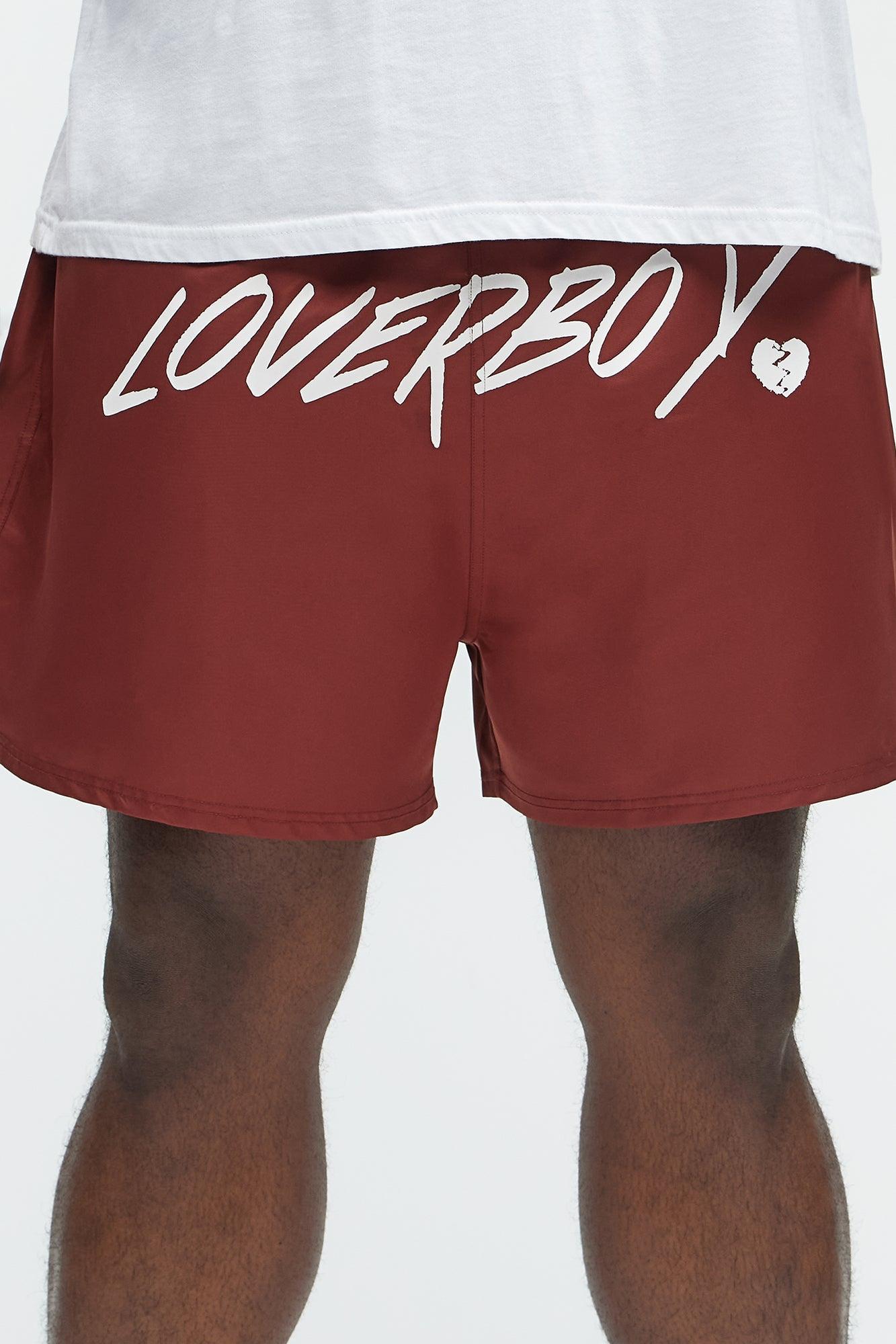 Loverboy Swim Mid Trunk - Burgundy Product Image