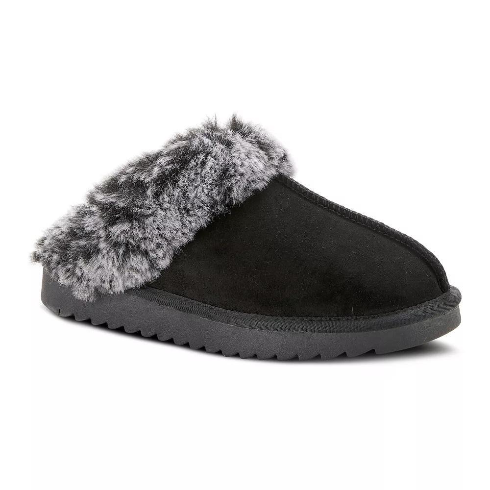 Flexus by Spring Step Lionheart Women's Faux-Fur Scuff Slippers, Size: 40, Black Product Image
