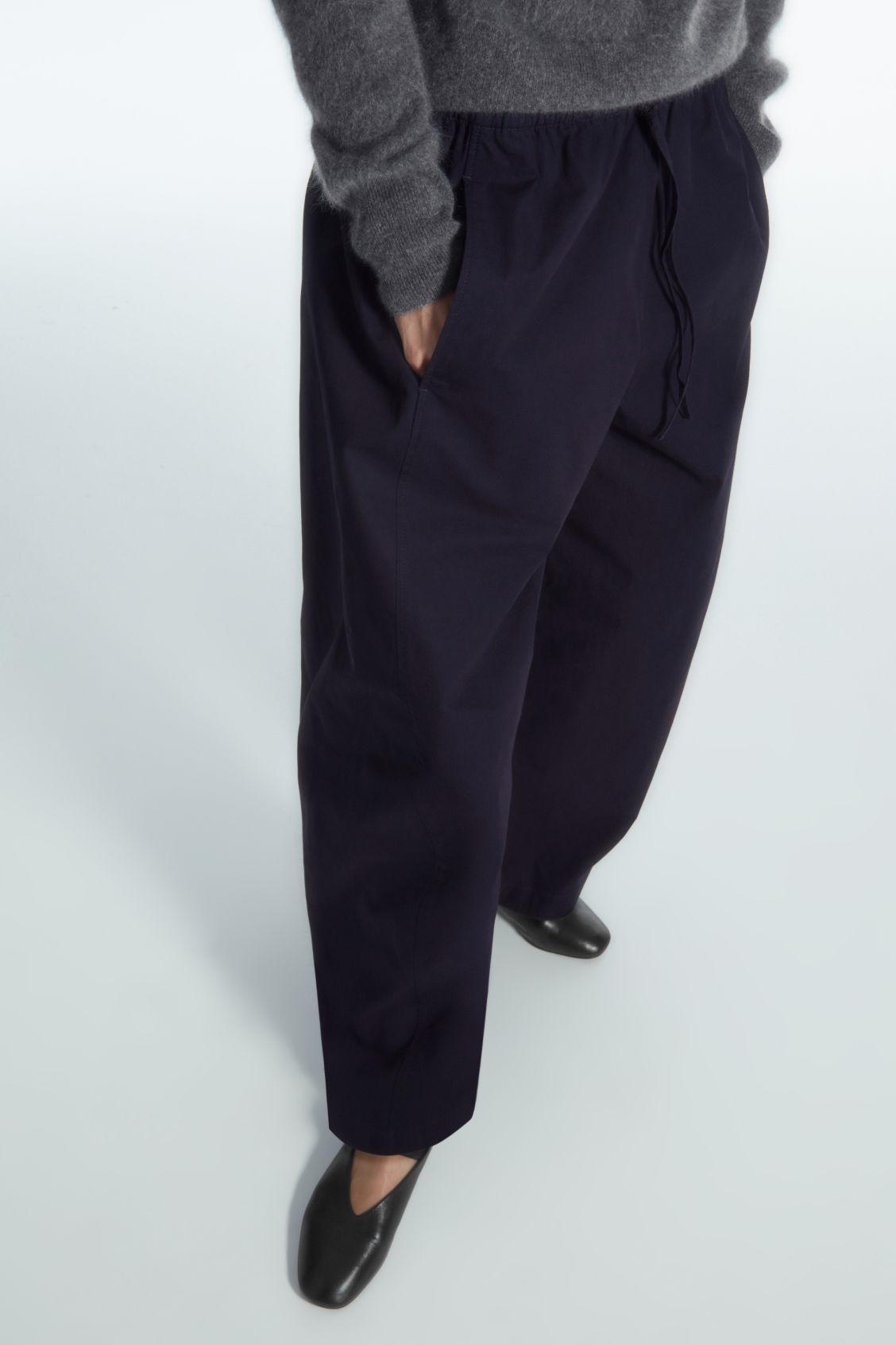 ELASTICATED BARREL-LEG PANTS Product Image