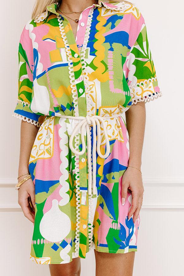 Barbados Bound Button Down Mini Dress Product Image