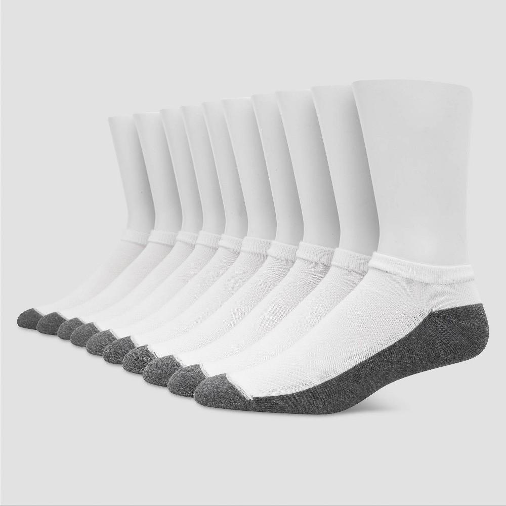Hanes Premium Men's Big & Tall Low Cut Socks 10pk 12-14: Cushioned Sole, Reinforced Heel & Toe, Breathable, Moisture Wicking Product Image