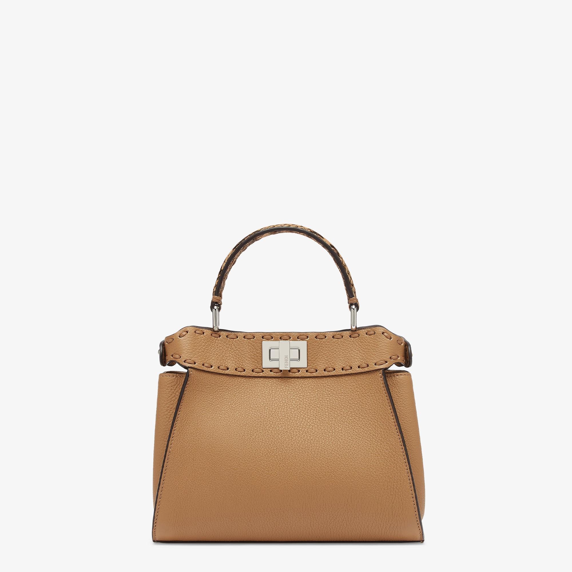 Peekaboo MiniCappuccino-colored Selleria bag with 220 hand-sewn stitches Product Image