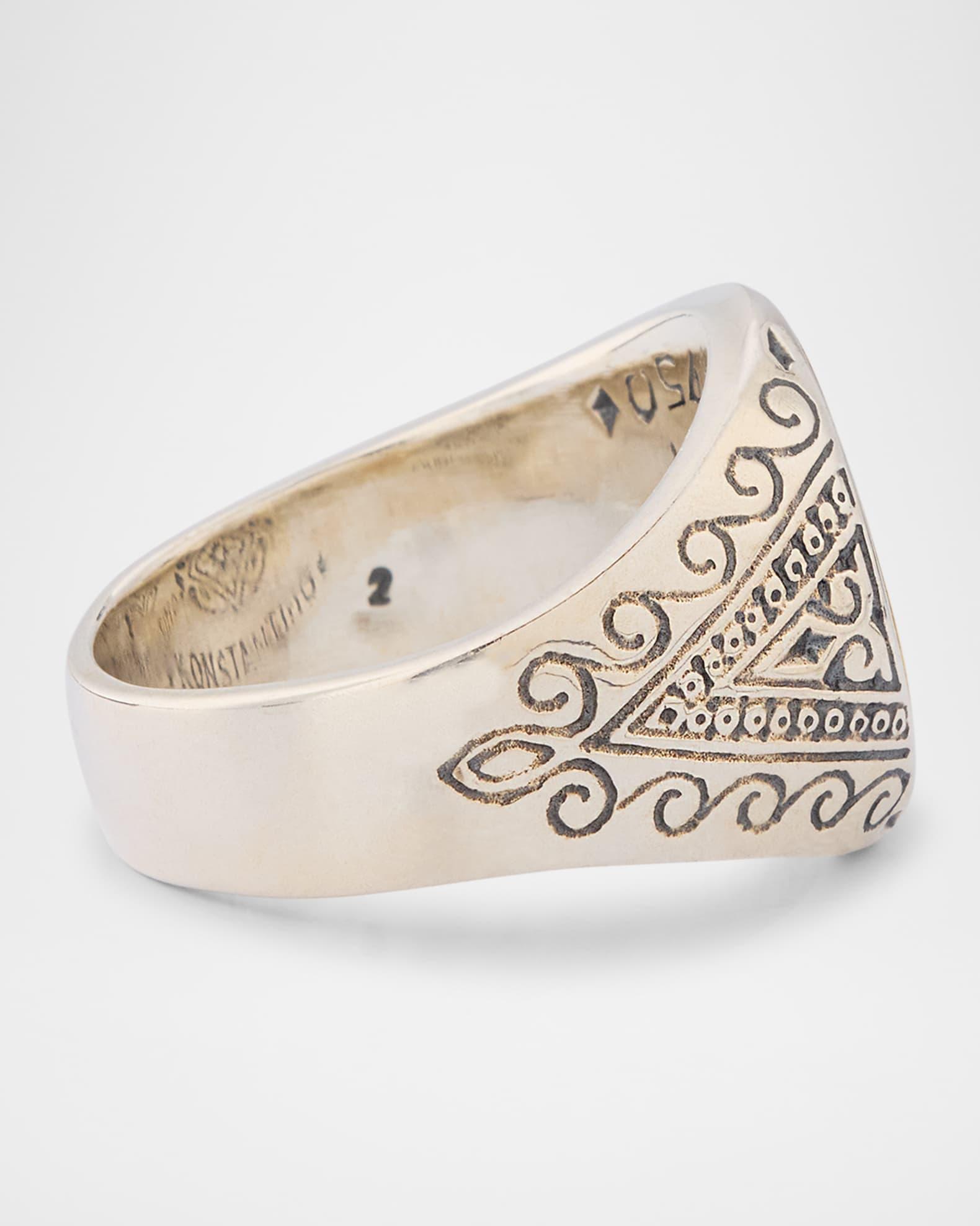Mens Hydra Sterling Silver and 18K Gold Ring Product Image